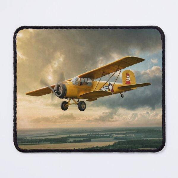 Item preview, Vintage WWII Bi-Plane Flying Over Fields designed and sold by clay012303.