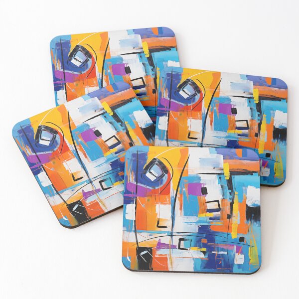 Aperçu de l'œuvre La collection Fiesta - Art moderne vibrant, design géométrique excentrique abstrait audacieux créée et vendue par NortonArt.