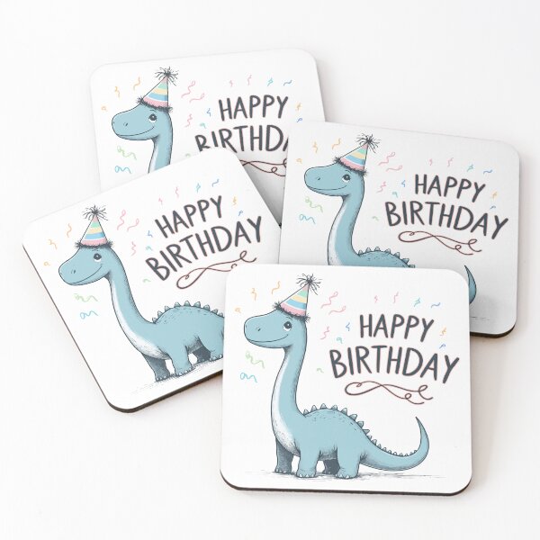 Item preview, Kawaii Happy Birthday Dinosaur Brontosaurus Party designed and sold by TomFrontierArt.
