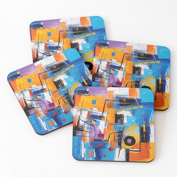 Aperçu de l'œuvre La collection Fiesta - Art moderne vibrant, design géométrique excentrique abstrait audacieux créée et vendue par NortonArt.