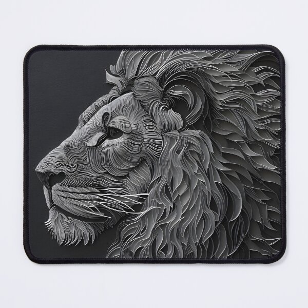 Item preview, Black paper lion portrait art print designed and sold by dcrc.