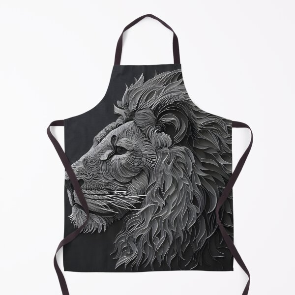 Item preview, Black paper lion portrait art print designed and sold by dcrc.