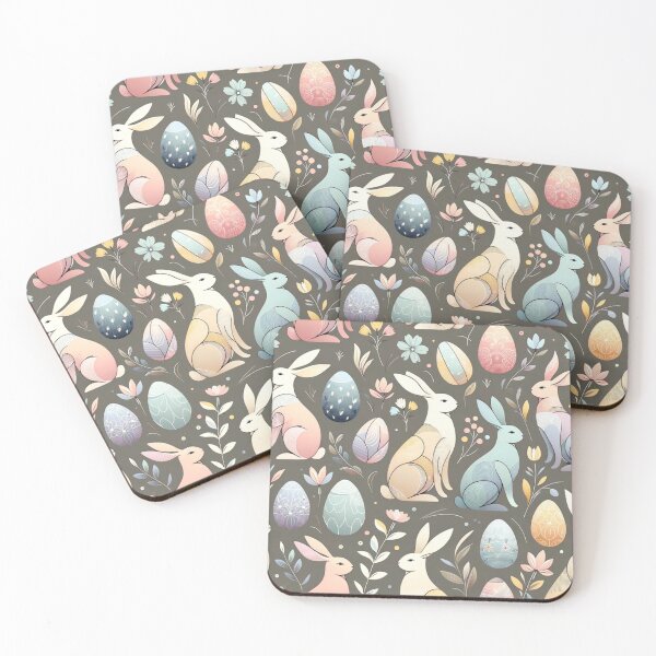 Item preview, colorful bunnies designed and sold by ClumsyClouds.