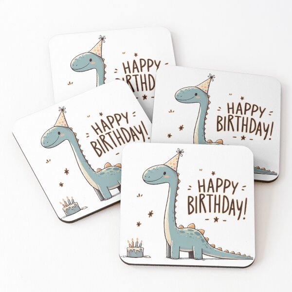Item preview, Kawaii Happy Birthday Dinosaur Brontosaurus Party designed and sold by TomFrontierArt.