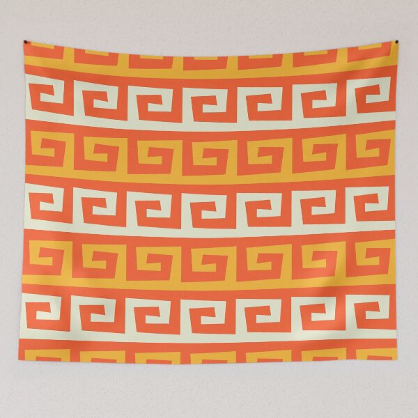 Item preview, Greek Key Pattern Orange and Yellow designed and sold by tonymagnerart.