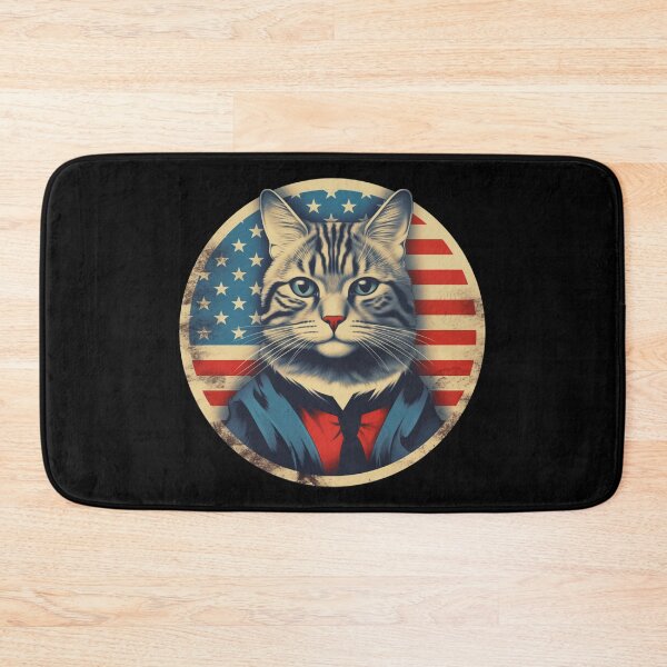Item preview, American cat USA flag designed and sold by Szkicerka.