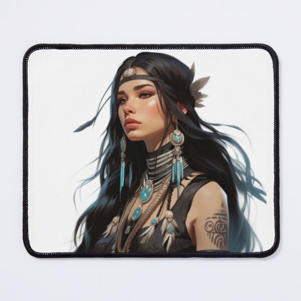 Item preview, Young Native American woman adorned with the symbols of her tribe designed and sold by cristina1001.