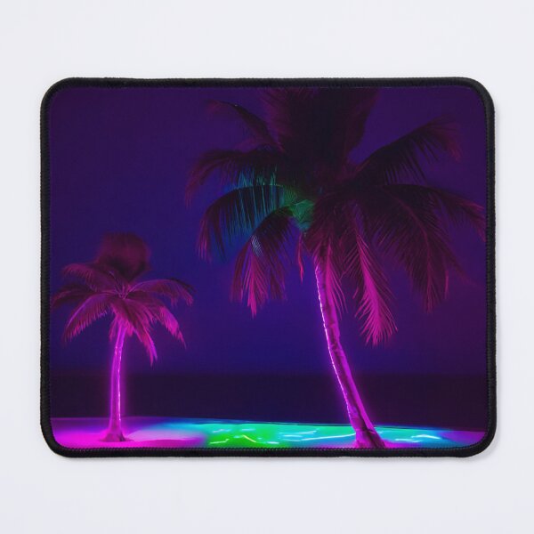 Item preview, Illuminated Tropical Palms Under Neon Lights in a Nocturnal Setting designed and sold by OfftopSocial.