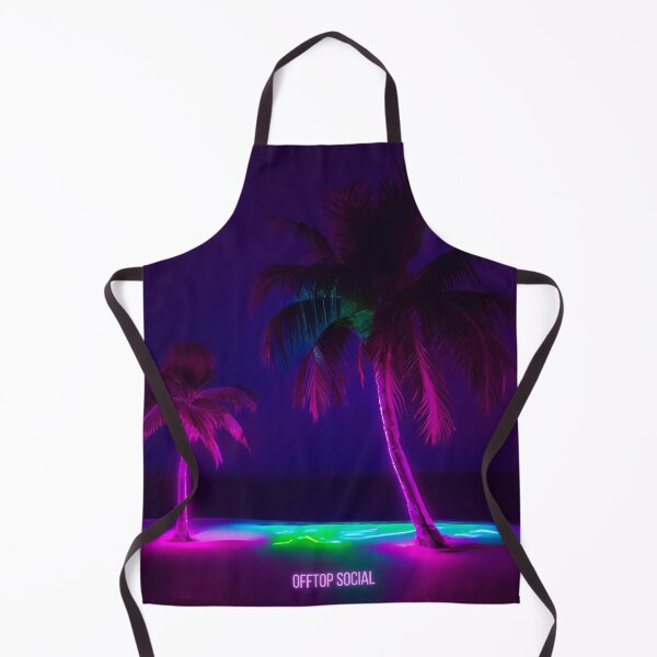 Item preview, Illuminated Tropical Palms Under Neon Lights in a Nocturnal Setting designed and sold by OfftopSocial.