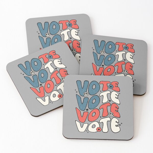 Item preview, Vote Vote Vote Retro Groovy Red, White, and Blue  designed and sold by ArtMeetsPizza.