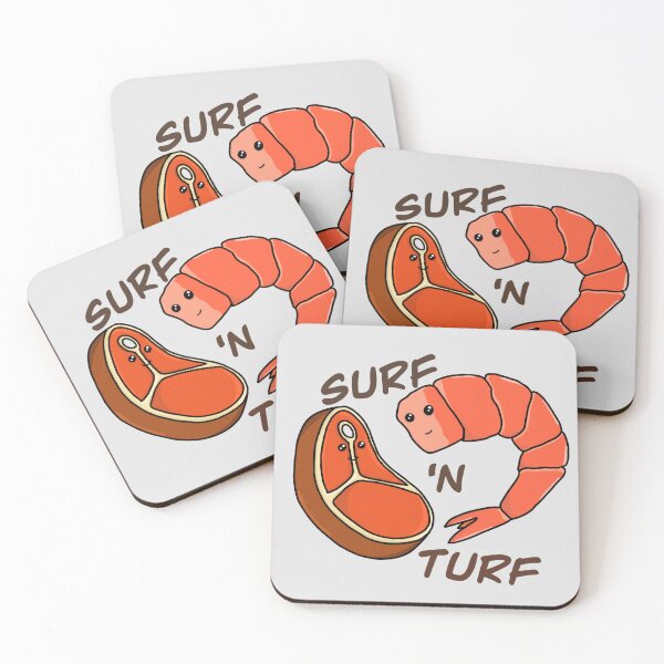 Item preview, Surf n turf steak and shrimp pun designed and sold by Skatehaliak.