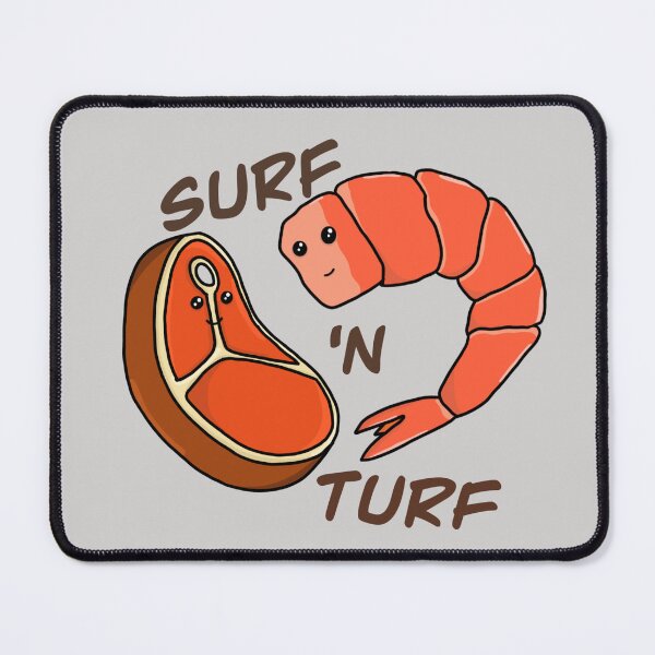 Item preview, Surf n turf steak and shrimp pun designed and sold by Skatehaliak.