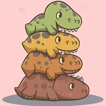 Artwork thumbnail, Dinosaur Stack by PatternInArt