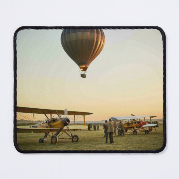 Item preview, Vintage Bi-Plane with Hot Air Balloon in the Background designed and sold by clay012303.