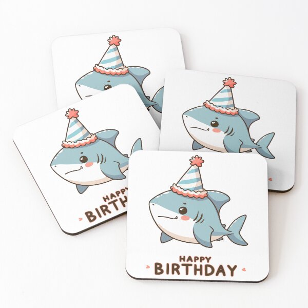 Item preview, Kawaii Happy Birthday Shark Party designed and sold by TomFrontierArt.