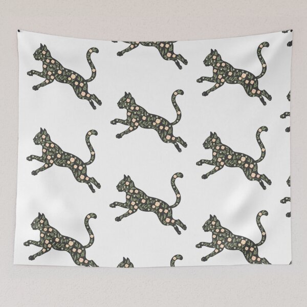 Item preview, Beautiful Flower Cat Leaping designed and sold by PlanetMarker.