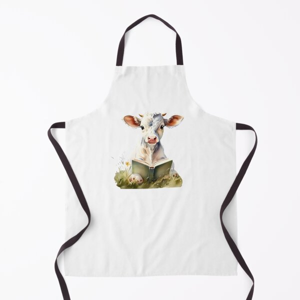 Item preview, Watercolor Baby Cow with Book designed and sold by IndieBookCove.
