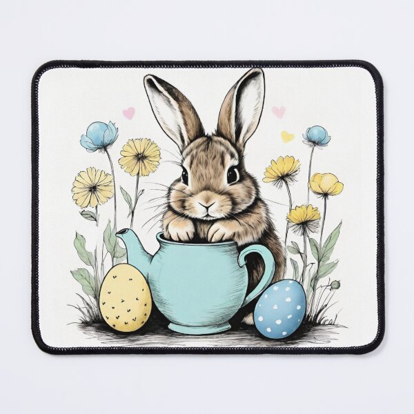 Item preview, Colorful Festive Easter Eggs Easter Bunny Spring Flowers Version 16 designed and sold by DreamingAwake1.
