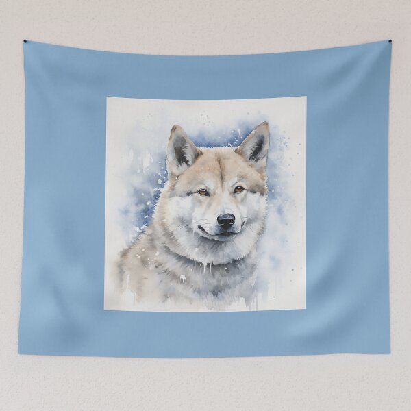 Item preview, Watercolor Portrait of an Akita designed and sold by Samuelsboro.