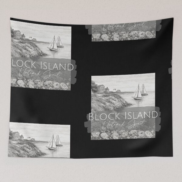Item preview, Block Island Rhode Island Illustration Travel Design designed and sold by EarthArtDesigns.