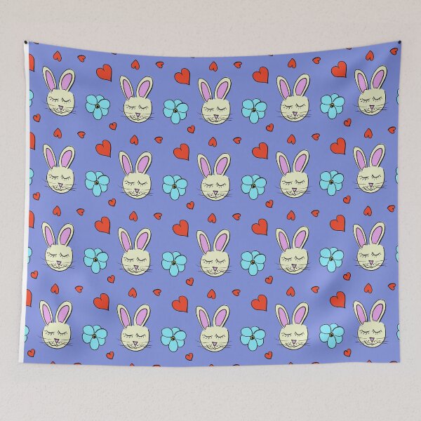 Item preview, Little bunny on a blue background designed and sold by VauKaArtShop.