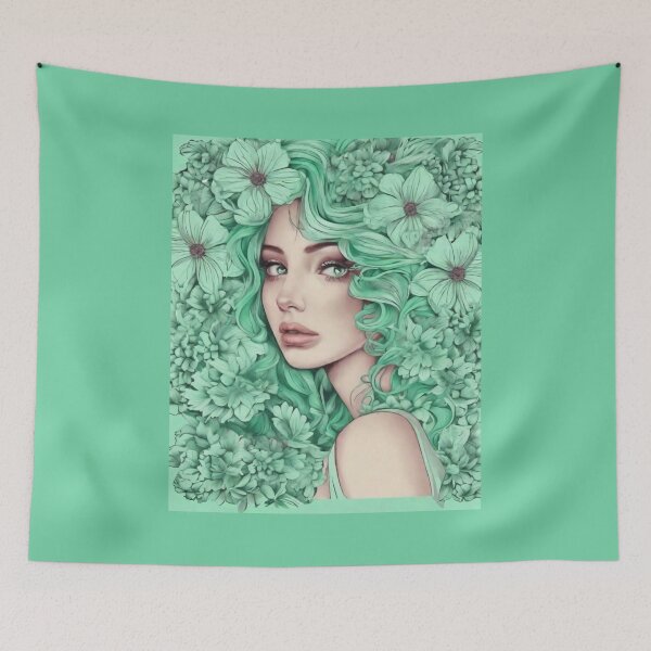 Item preview, Beautiful girl with flowers in her hair designed and sold by stasia-design.