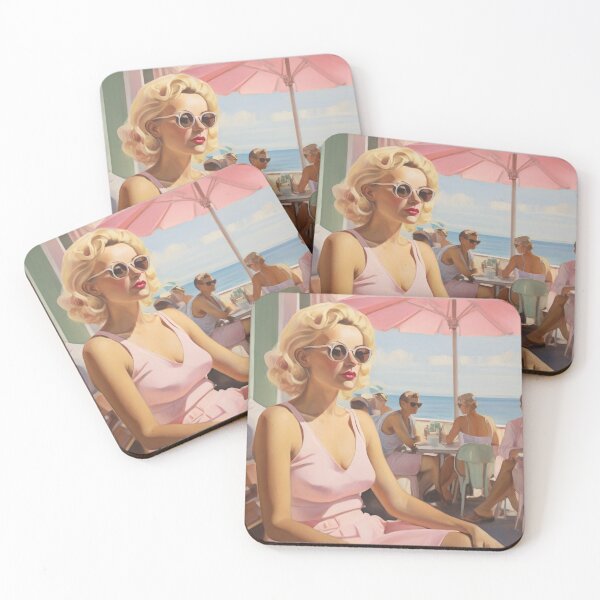 Item preview, Painting of a woman in a beach cafe designed and sold by Working-Woman.