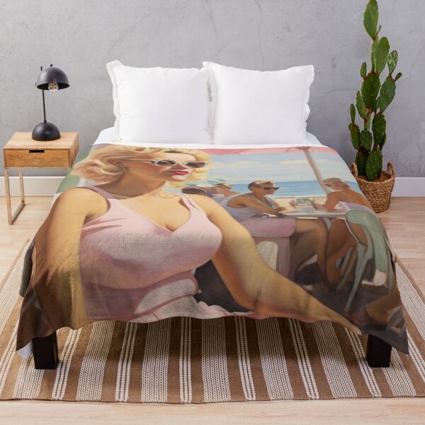 Item preview, Painting of a woman in a beach cafe designed and sold by Working-Woman.