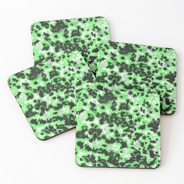 Item preview, Black and green abstract pattern designed and sold by MariDaniArt.