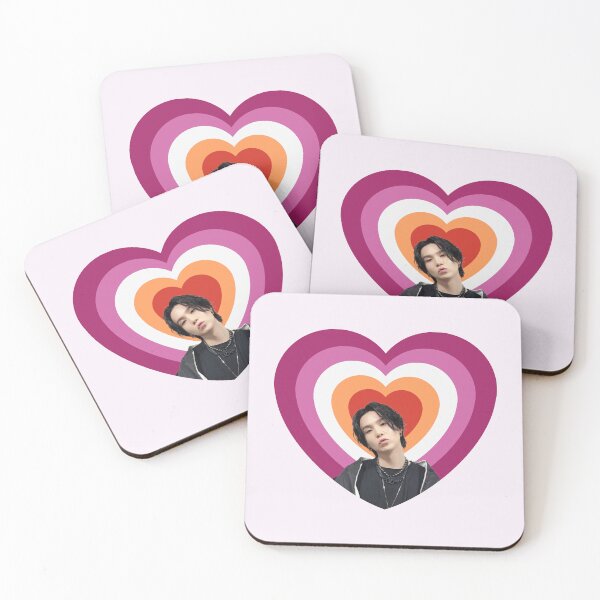 Item preview, Yoongi with Cute Heart Lesbian Supporter Flag Colors  designed and sold by gargantua.