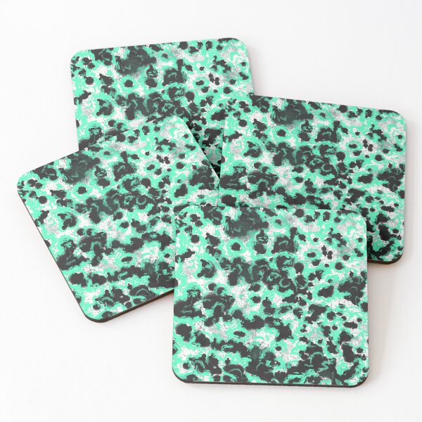 Item preview, Black and green abstract pattern designed and sold by MariDaniArt.
