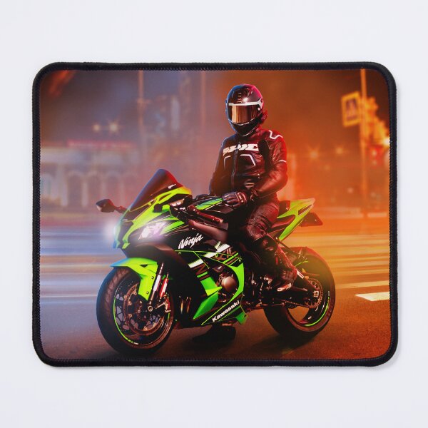 Item preview, Man on Motorcycle on Illuminated Street designed and sold by ShopJoel.