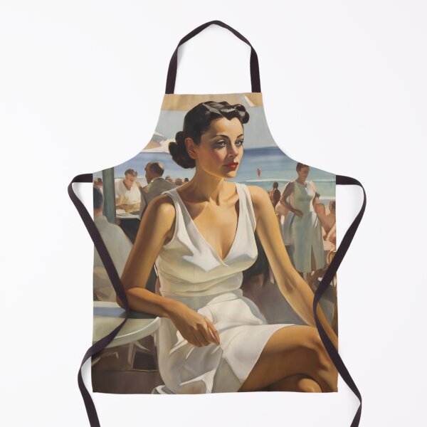 Item preview, Painting of a woman in a beach cafe designed and sold by Working-Woman.