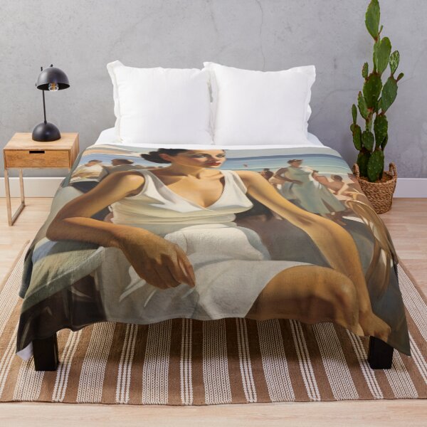 Item preview, Painting of a woman in a beach cafe designed and sold by Working-Woman.
