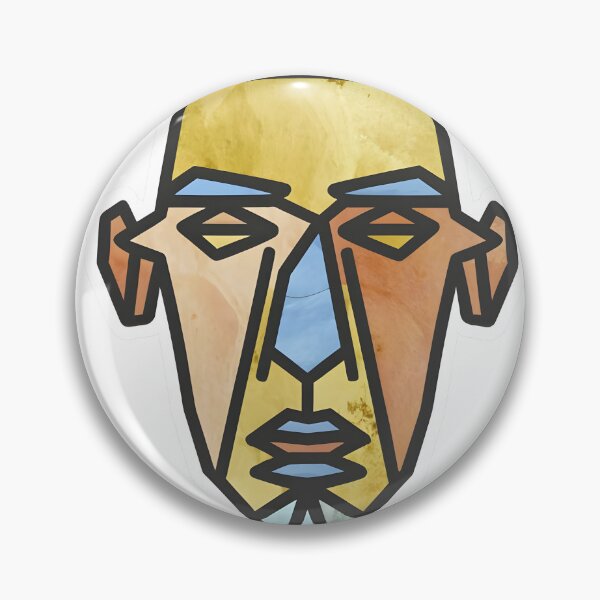 Item preview, cubist face with exaggerated geometric shapes.sticker designed and sold by ArtshirtGroup.