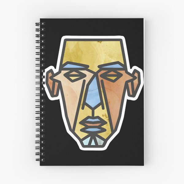 Item preview, cubist face with exaggerated geometric shapes.sticker designed and sold by ArtshirtGroup.