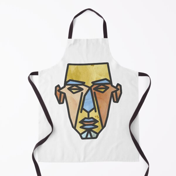 Item preview, cubist face with exaggerated geometric shapes.sticker designed and sold by ArtshirtGroup.