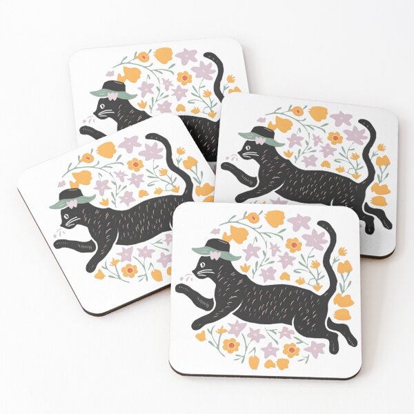 Item preview, Beautiful Flower Cat With Hat Leaping designed and sold by PlanetMarker.