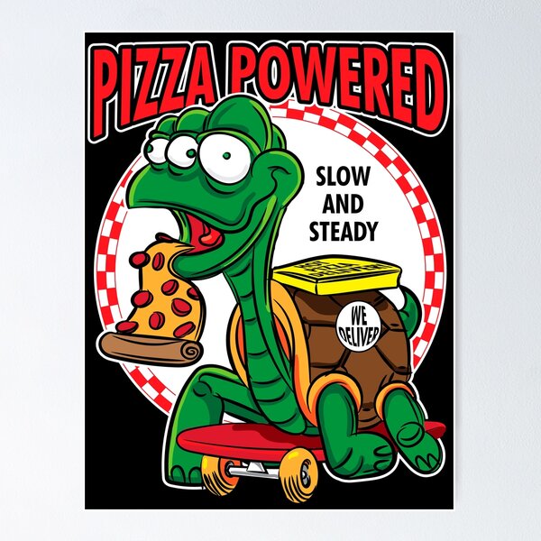 Item preview, Pizza Powered - Mutant Turtle Skateboard Pizza Delivery designed and sold by eShirtLabs.