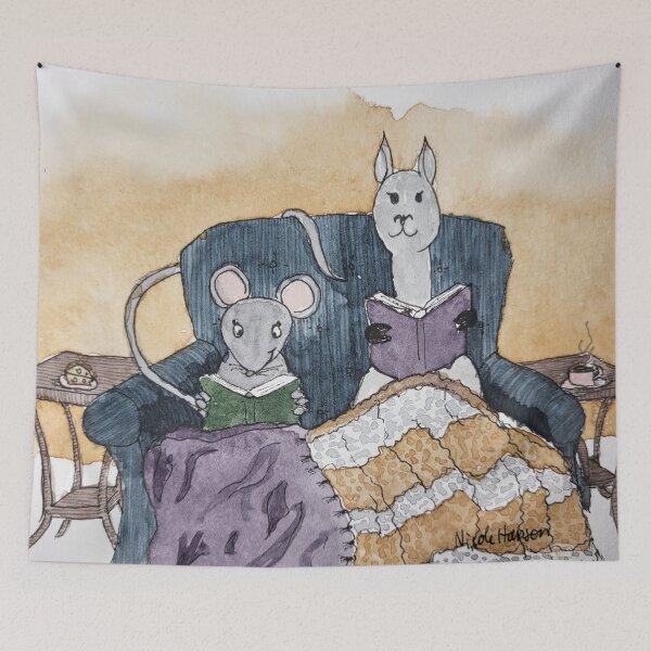 Item preview, Mouse Reading a Book with Llamma designed and sold by Nicole Hanson.