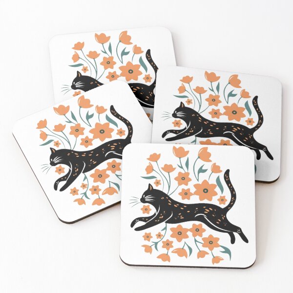 Item preview, Beautiful Flower Cat Leaping designed and sold by PlanetMarker.