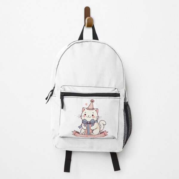 Item preview, Kawaii Happy Birthday White Cat Party designed and sold by TomFrontierArt.