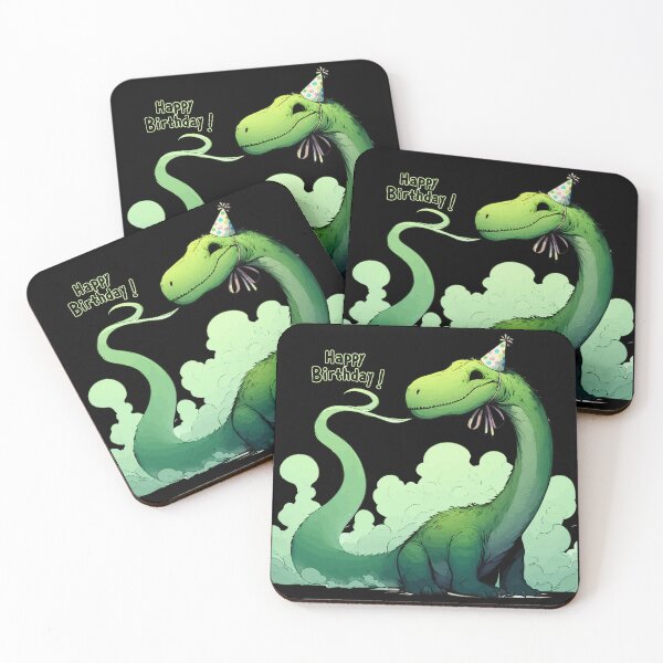 Item preview, Funny Happy Birthday Green Dinosaur Brontosaurus Party designed and sold by TomFrontierArt.