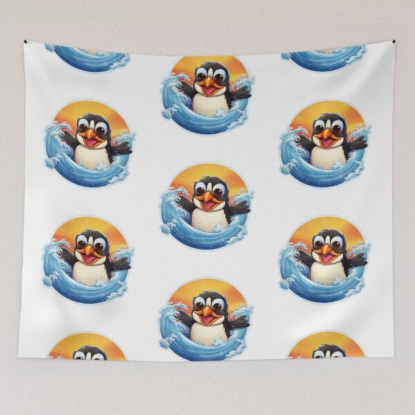 Item preview, Penguin Paradise: Catch Beach Vibes with Redbubble designed and sold by digizonebydas.