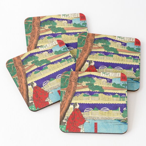 Item preview, Ashikaga Yoshimitsu admiring the Golden Pavilion (1879) by Tsukioka Yoshitoshi designed and sold by My Artprintz.