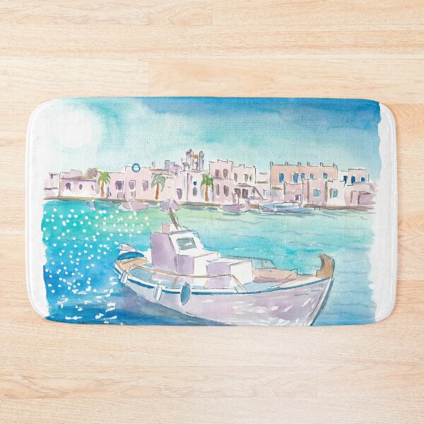 Item preview, Little Greece Harbour Scene with Turquoise Sea designed and sold by artshop77.