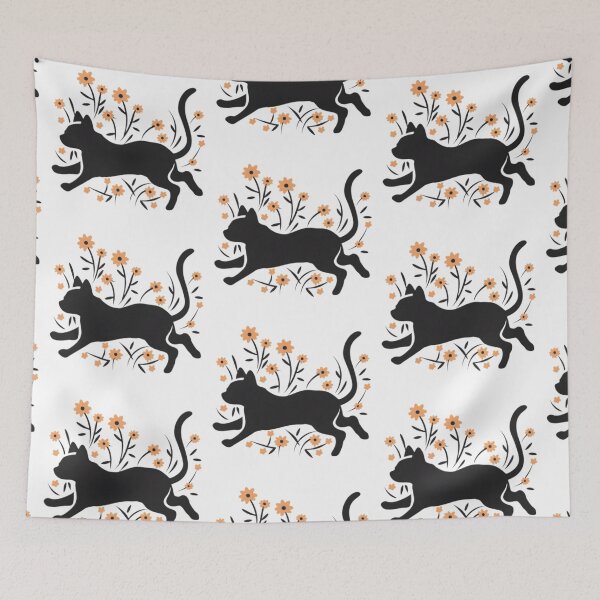 Item preview, Beautiful Flower Cat Leaping designed and sold by PlanetMarker.