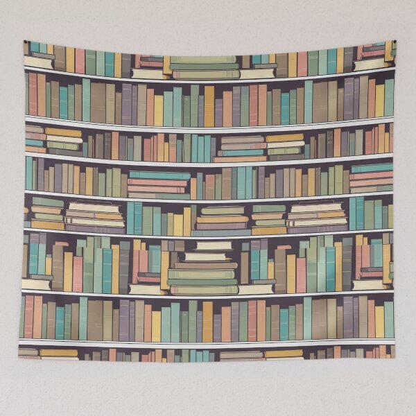 Item preview, Pastel Books Shelf Pattern designed and sold by PatternInArt.
