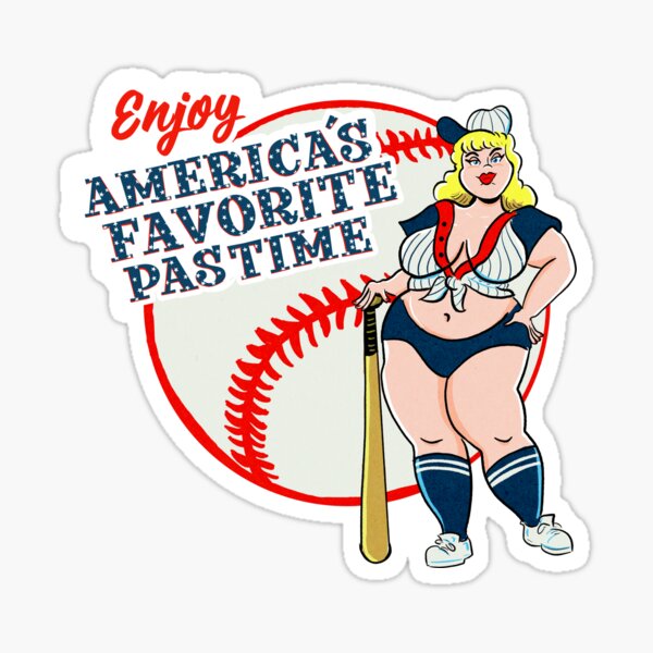Item preview, Curvy Baseball Body Positive Pinup designed and sold by Zaftig Pink.