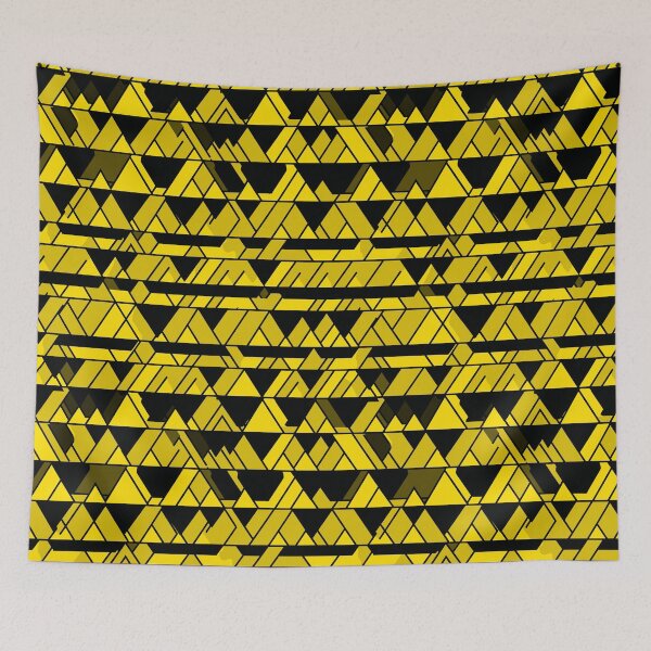 Item preview, Triangle Yellow and Black Abstract Pattern  designed and sold by palaco210.